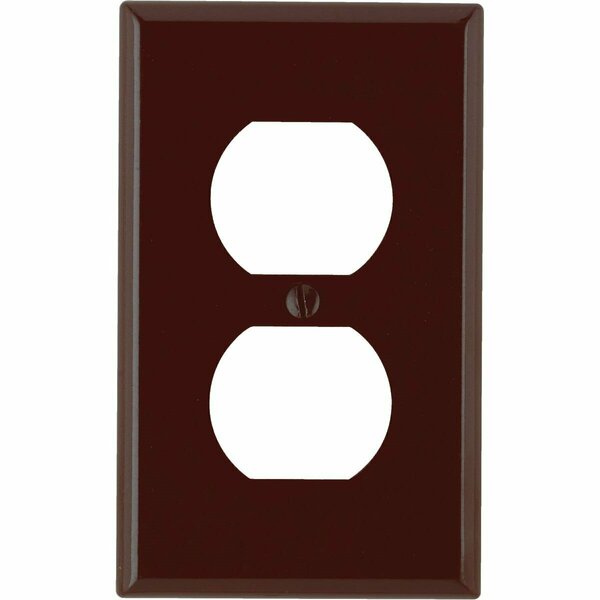 Leviton 1-Gang Smooth Plastic Outlet Wall Plate, Brown 001-85003